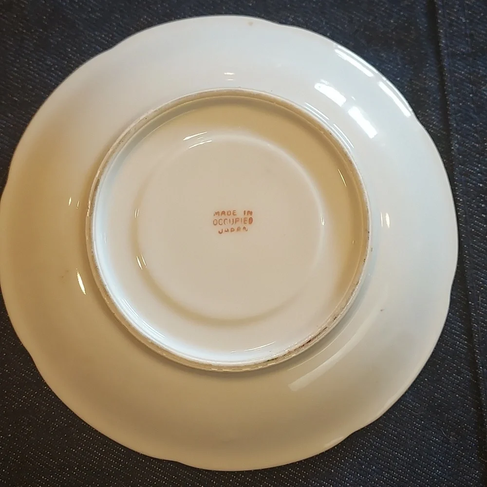 Tea Cup and Saucer made in occupied Japan Collectible Rare Pink White